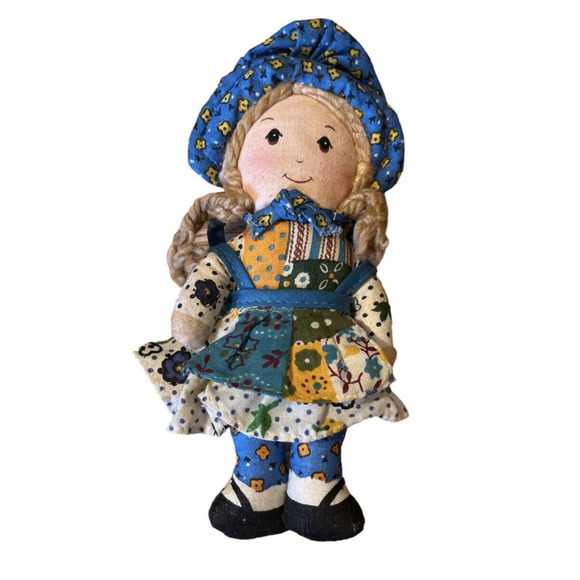 1970s Vintage Knickerbocker Holly Hobbie Rag Toy Doll Plush Mini 6" - Picture 1 of 5